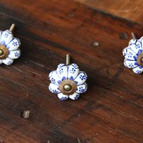 Alistate-Set de 3 tiradores flor azul en Potiers