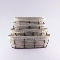 Alistate-Set de canastos hierro y lino