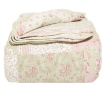 Alistate-Bedspread Santana rosa y verde King Size Home Collection