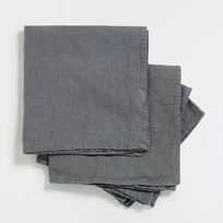 Alistate-Servilletas de lino gris