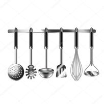 Alistate-Set utensillos cocina metálicos con barral