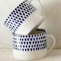 Alistate-2 tazas de café de cerámica pintadas