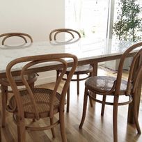 Alistate-Juego de mesa con tapa de mármol y 4 sillas de mimbre