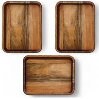 Alistate-Juego de bandejas de Madera por 3.