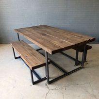 Alistate-Mesa de exterior madera y hierro