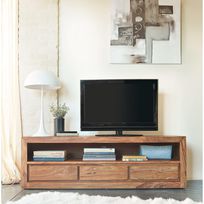Alistate-Mueble de TV con 3 cajones de sheesham macizo y acacia